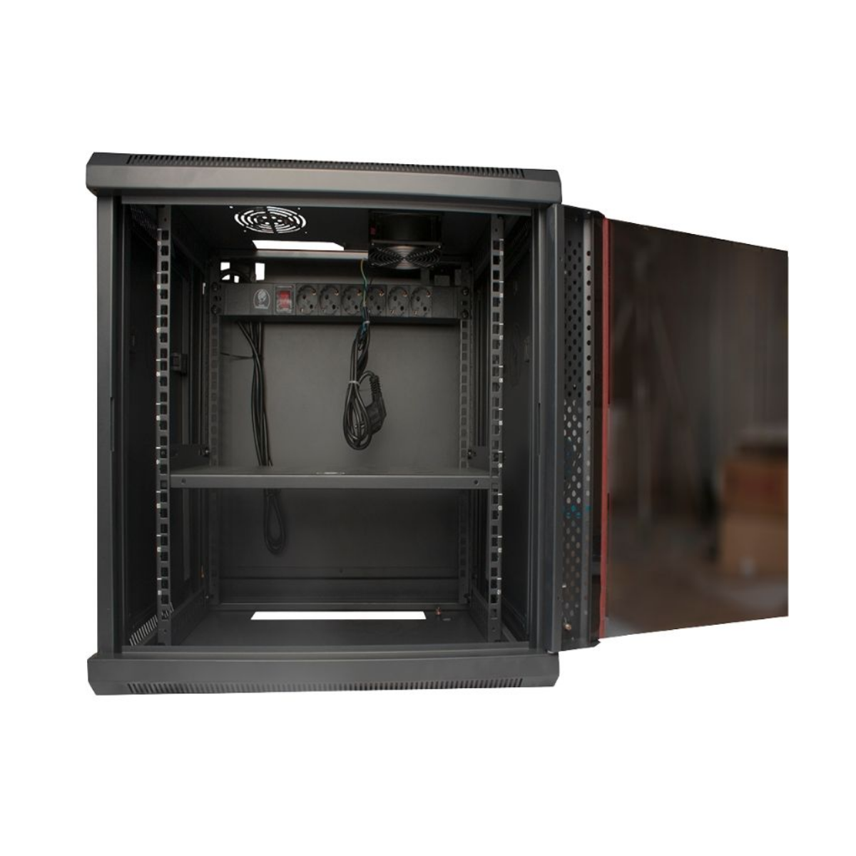 DDS / DNC-06U645WM / Rack 06U Wall Mount 60*45 ( PDU6 + FAN + Shelf ) - Image 2